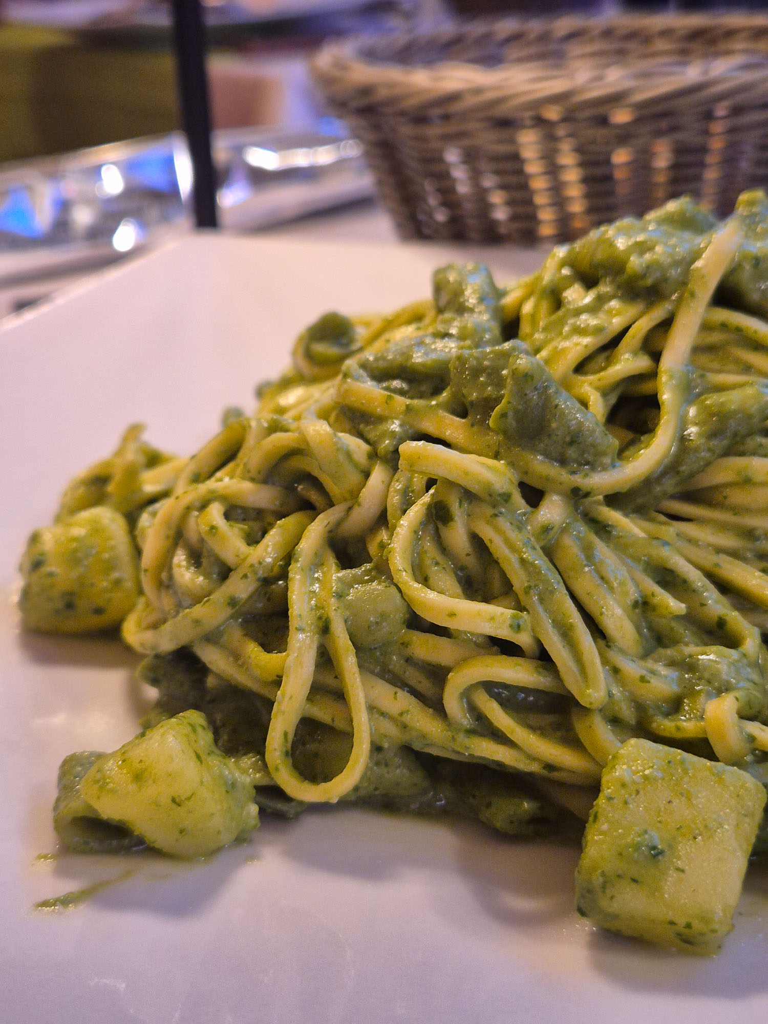 tagliolino al pesto con fagiolini e patate